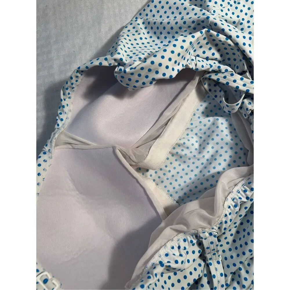 Coco reef‎ halter swim top 34dd bra slimming dots flowers rn#85736 - Picture 5 of 11